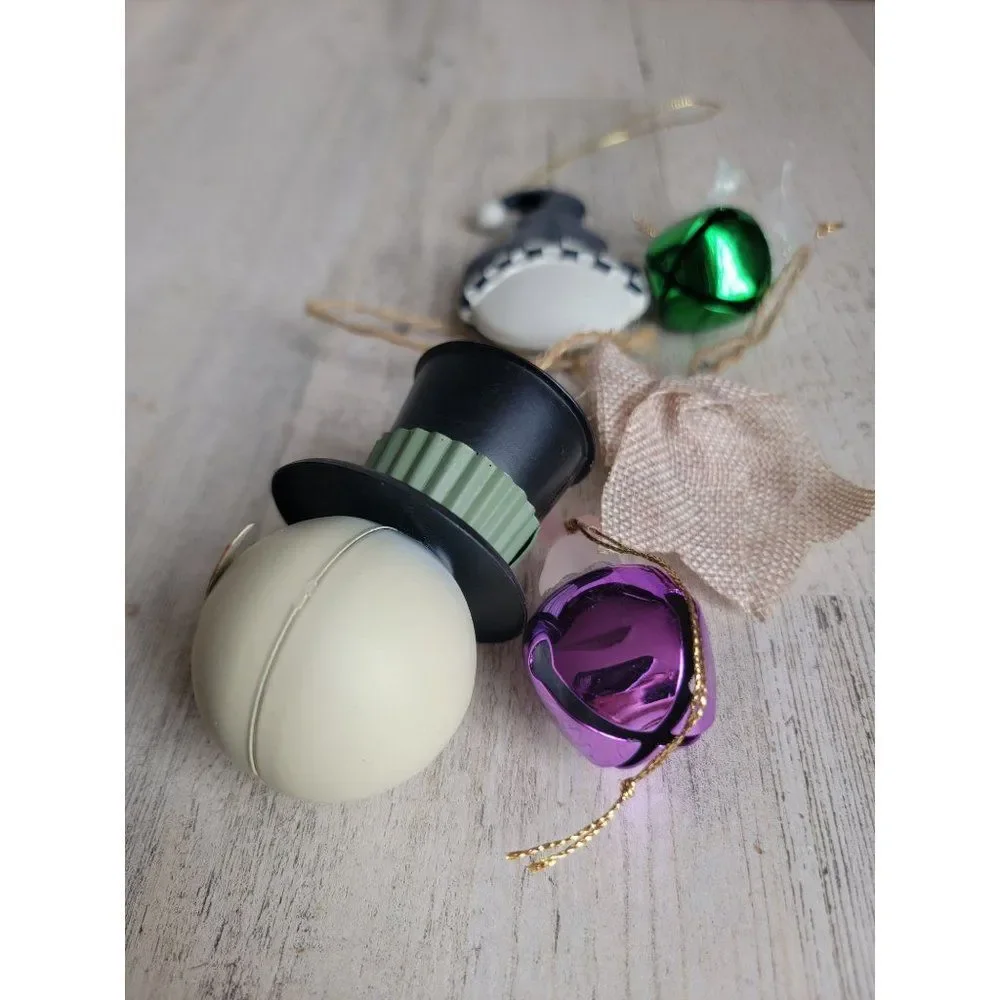 Unique Bell snowman Easter‎ Bunny ornament set